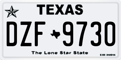 TX license plate DZF9730