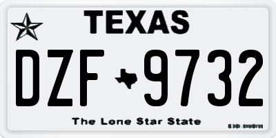 TX license plate DZF9732
