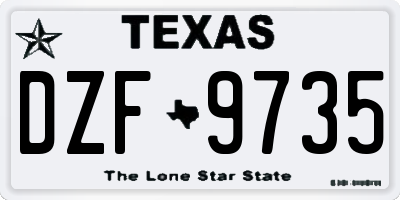 TX license plate DZF9735