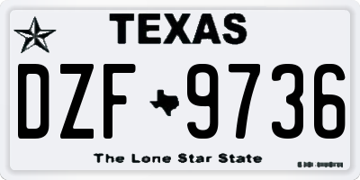 TX license plate DZF9736