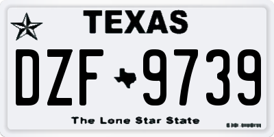 TX license plate DZF9739
