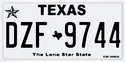 TX license plate DZF9744