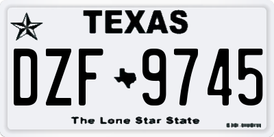 TX license plate DZF9745