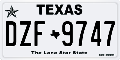 TX license plate DZF9747