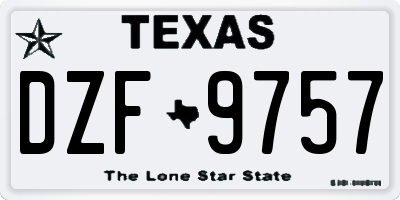 TX license plate DZF9757