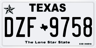 TX license plate DZF9758