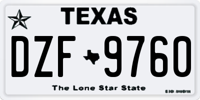 TX license plate DZF9760