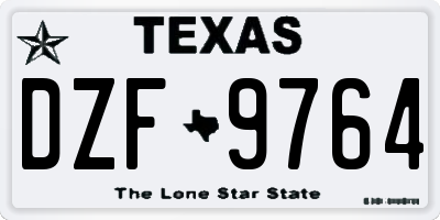 TX license plate DZF9764