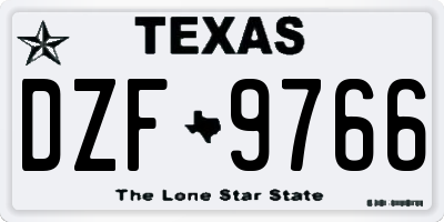 TX license plate DZF9766