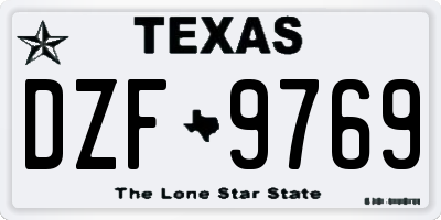 TX license plate DZF9769