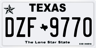 TX license plate DZF9770