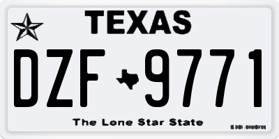 TX license plate DZF9771