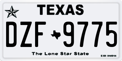 TX license plate DZF9775