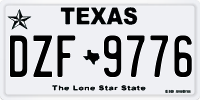 TX license plate DZF9776