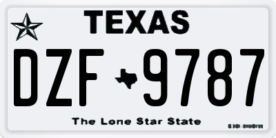 TX license plate DZF9787