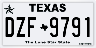 TX license plate DZF9791