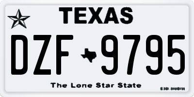TX license plate DZF9795