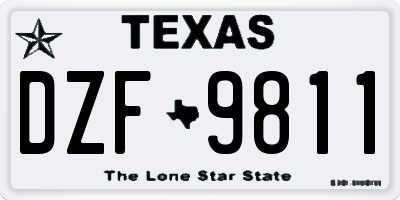 TX license plate DZF9811