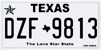 TX license plate DZF9813