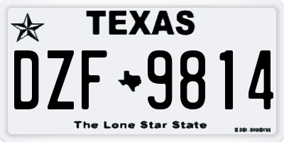 TX license plate DZF9814