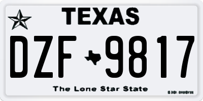 TX license plate DZF9817