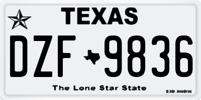 TX license plate DZF9836