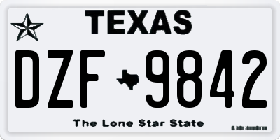 TX license plate DZF9842