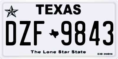 TX license plate DZF9843