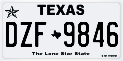 TX license plate DZF9846