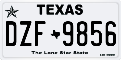TX license plate DZF9856