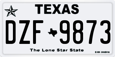 TX license plate DZF9873