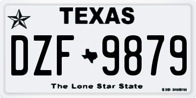 TX license plate DZF9879