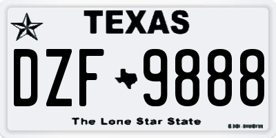 TX license plate DZF9888