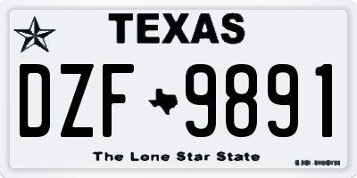 TX license plate DZF9891