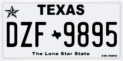 TX license plate DZF9895
