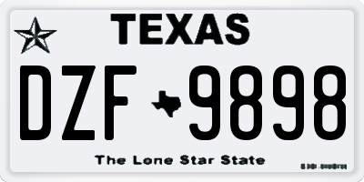 TX license plate DZF9898