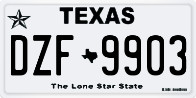 TX license plate DZF9903