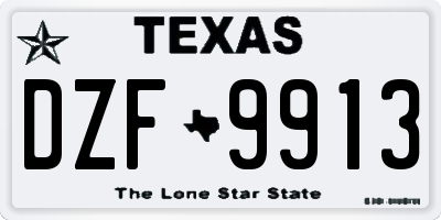 TX license plate DZF9913