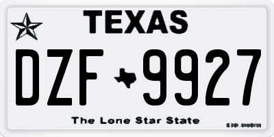TX license plate DZF9927