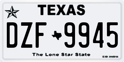 TX license plate DZF9945