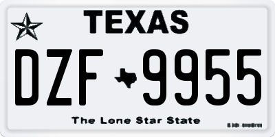 TX license plate DZF9955