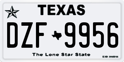 TX license plate DZF9956