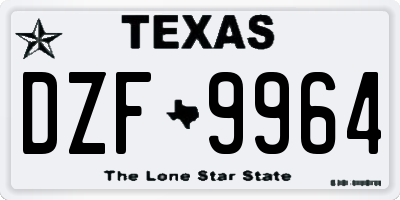 TX license plate DZF9964