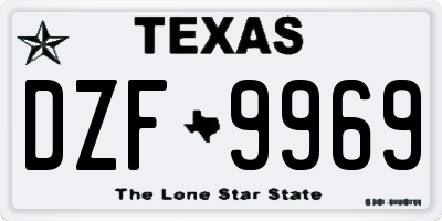 TX license plate DZF9969