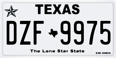 TX license plate DZF9975