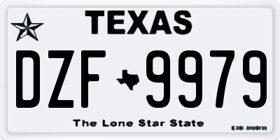 TX license plate DZF9979