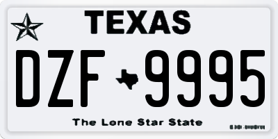 TX license plate DZF9995