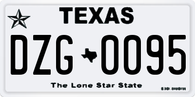 TX license plate DZG0095