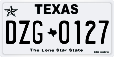 TX license plate DZG0127