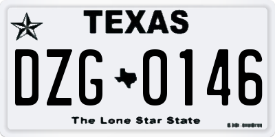 TX license plate DZG0146